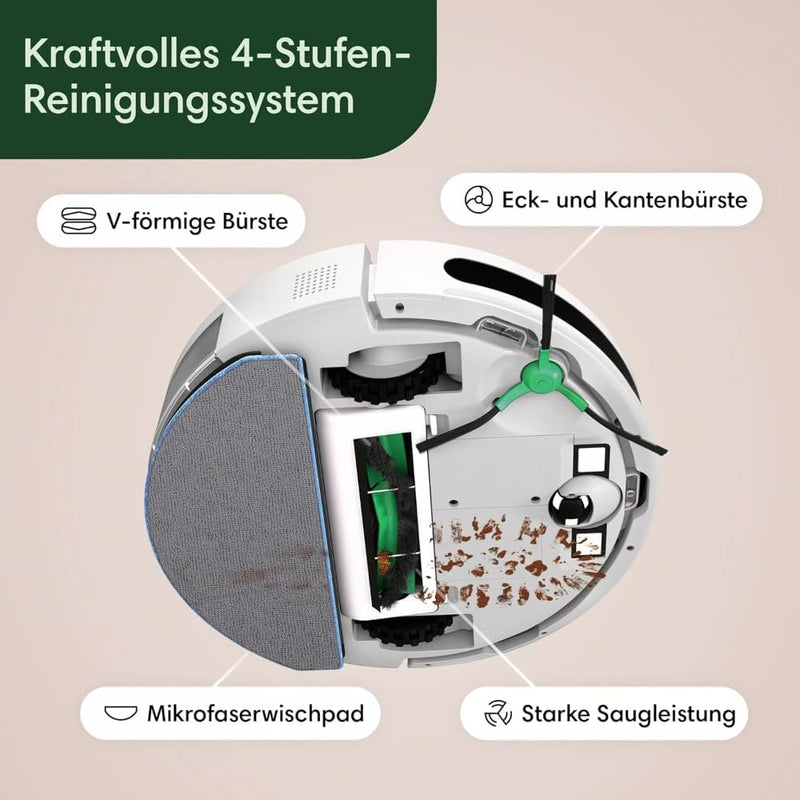 iRobot Roomba Combo Essential Saug- und Wischroboter (Y0112), leistungsstarkes Saugen und Wischen, 4