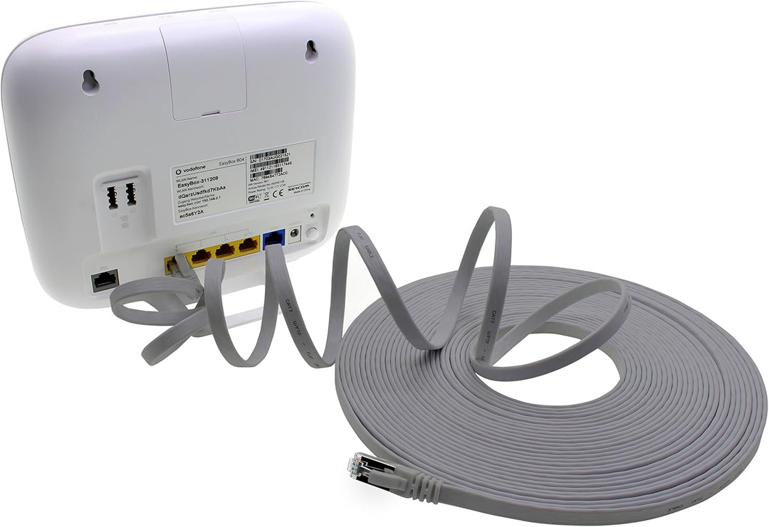 2m - grau - 10 Stück Cat7 Flachkabel Netzwerkkabel Cat 7 Rohkabel Gigabit Lan (10Gbit/s) Flachbandka