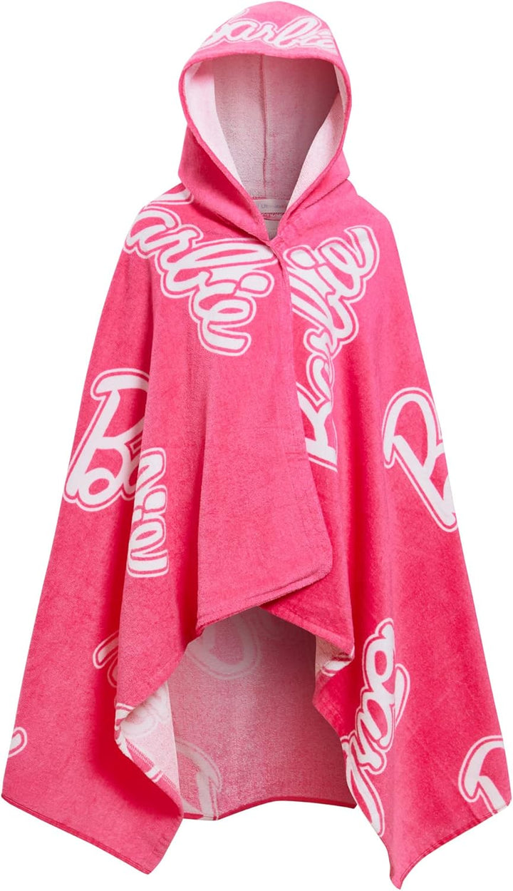 Barbie Mädchen Kapuzenhandtuch 100% Baumwolle Poncho gross Strandtuch Badetuch Schwimmen Wrap Changi