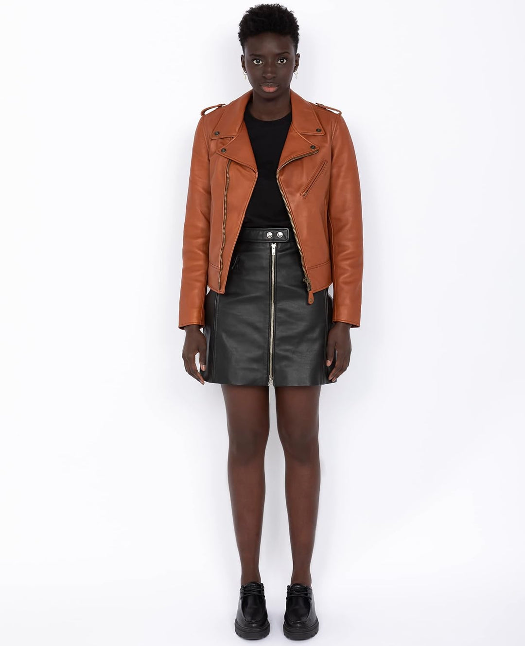 Schott NYC Damen Jacke XS Cognac, XS Cognac