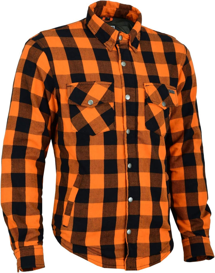 HERREN LUMBER-JACK JACKEN IN GRAU/ROT-SCHWARZ KARRIERT (4XL, Orange), 4XL Orange