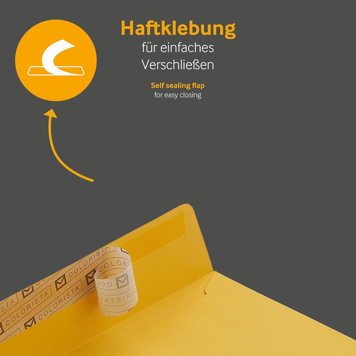 100 Stück, Farbige Briefumschläge, DIN C6/5, Haftklebung mit Abziehstreifen, Gerade Klappe, 120 g/qm