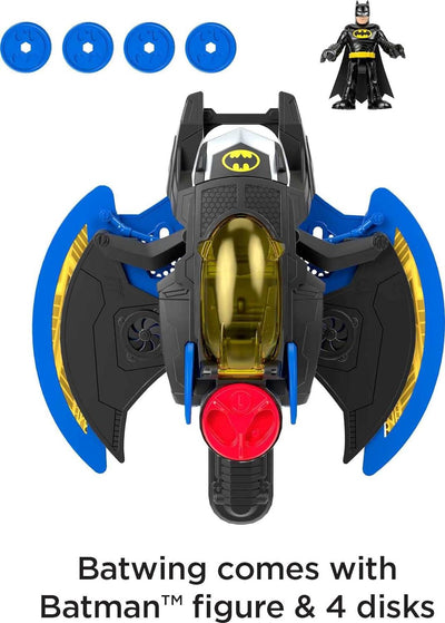 Fisher-Price Imaginext DC Super Friends Batwing - Flugzeug mit weichen Stoffflügeln, abfeuerbaren Ge