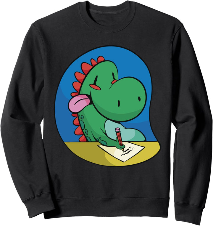 Zeichentrick-Dinosaurier-Schreibbleistift Sweatshirt