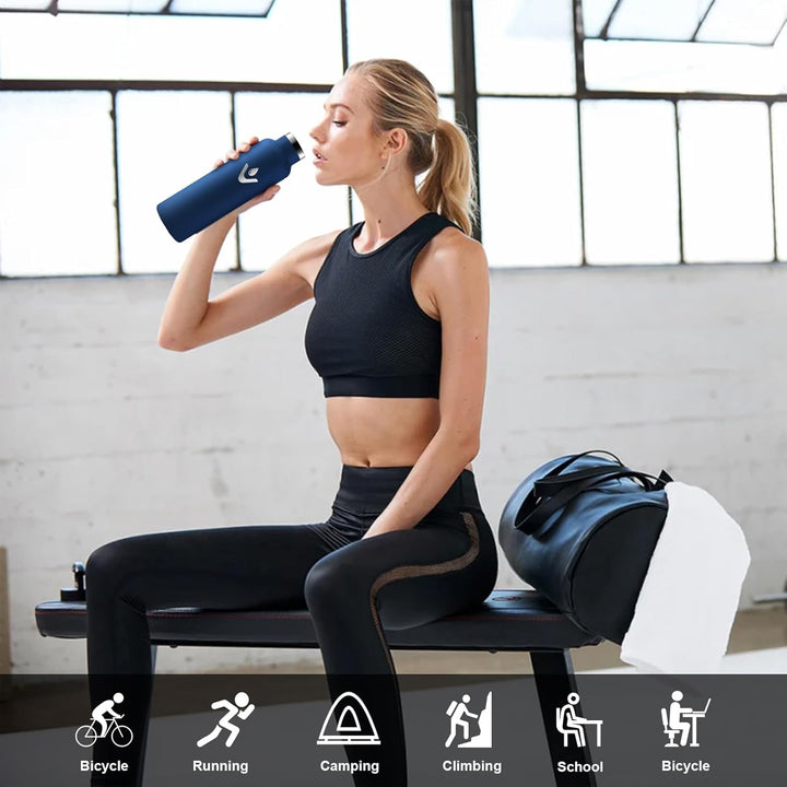 HoneyHolly Trinkflasche Edelstahl, 750 ML BPA-Frei, Thermosflasche, Auslaufsichere Isolierflasche Do