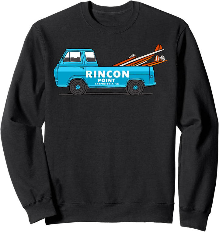 Rincon Point California Beach Surfbrett Pickup Sweatshirt