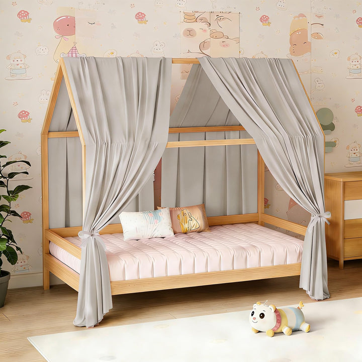 Hausbett Himmel Set Deko - 2 Stück Betthimmel Hausbett Dekoration,Himmelbett Vorhänge für Hausbett D