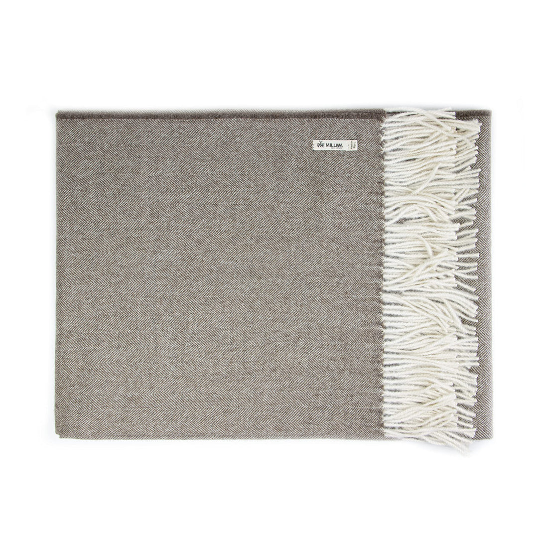 Alpaka Decke Wohndecke - Tagesdecke aus Alpakawolle 130x180 cm (Sand), Sand