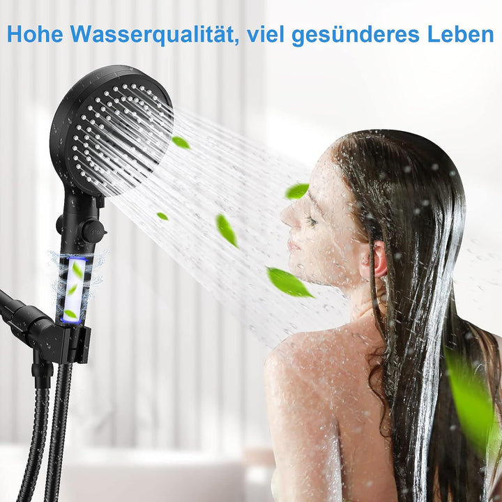 Duschkopf Wassersparender 4.6L/Min, VESKYAO Hochdruck Handbrause Sparduschkopf mit Filter & Wasserst