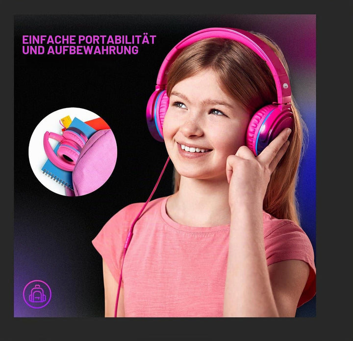 RockPapa Grade Faltbare HiFi Kopfhörer Headphones mit Mikrofon für Computer PC Cellphones Tablets iP