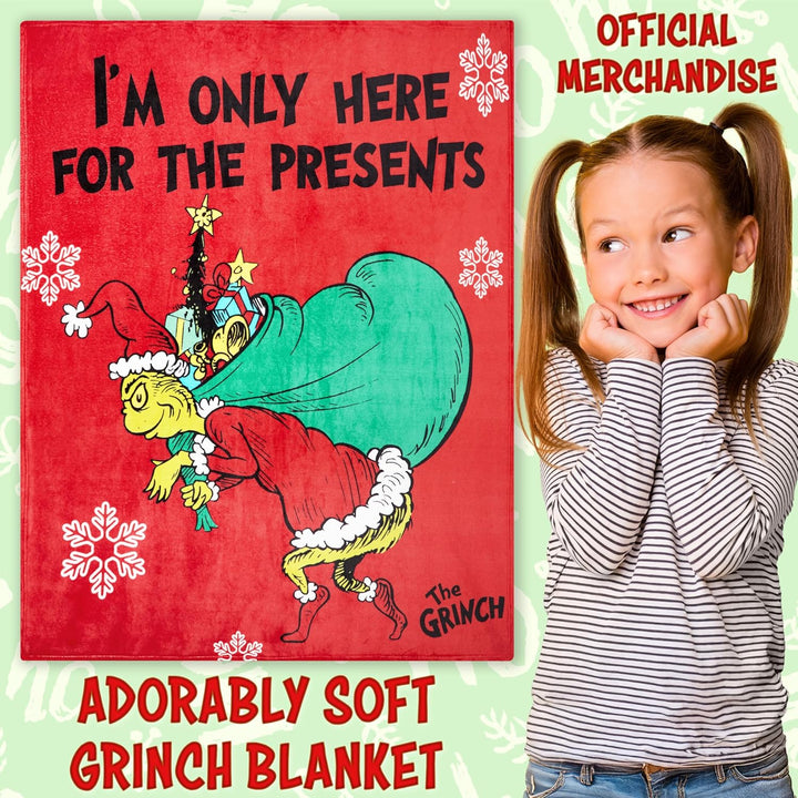 The Grinch Fleecedecke Kuscheldecke Flauschig - Offizielles Merchandise, Superweiches Fleece für So