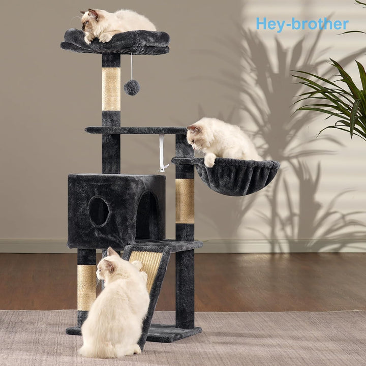 Hey-brother Kratzbaum, 108cm Indoor Katzenbaum, mehrstöckiger Katzenkratzbaum für Kätzchen, mit Krat