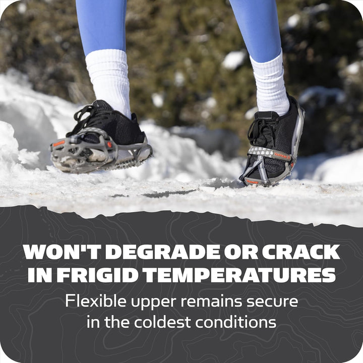 YAKTRAX Run Ice &amp; Snow Grips für Laufschuhe, 3mm Carbide-Steel Spikes &amp; 1.4mm Stainless-Steel Coils,