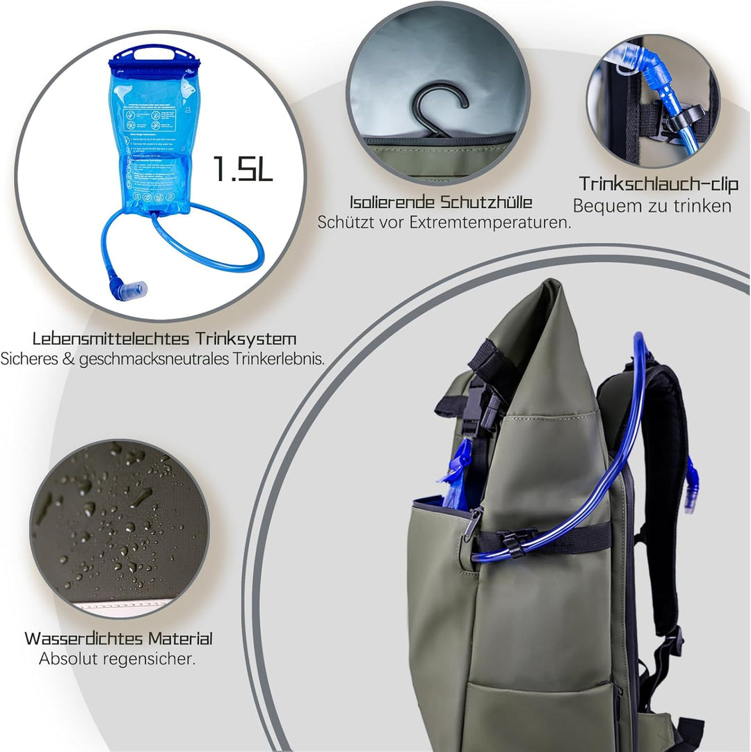 Kamerarucksack wasserdicht mit Trinksystem | Modularer Fotorucksack für Stativ | Schneller Kamera-Zu