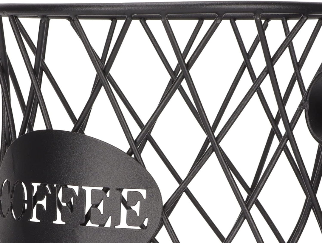 Kaffee-Kapselkorb für 25-30 Kapselhalter aus Metall, Kapselhalter für Kaffee, Büro, Schwarz, Schwarz