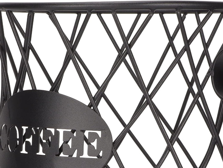 Kaffee-Kapselkorb für 25-30 Kapselhalter aus Metall, Kapselhalter für Kaffee, Büro, Schwarz, Schwarz