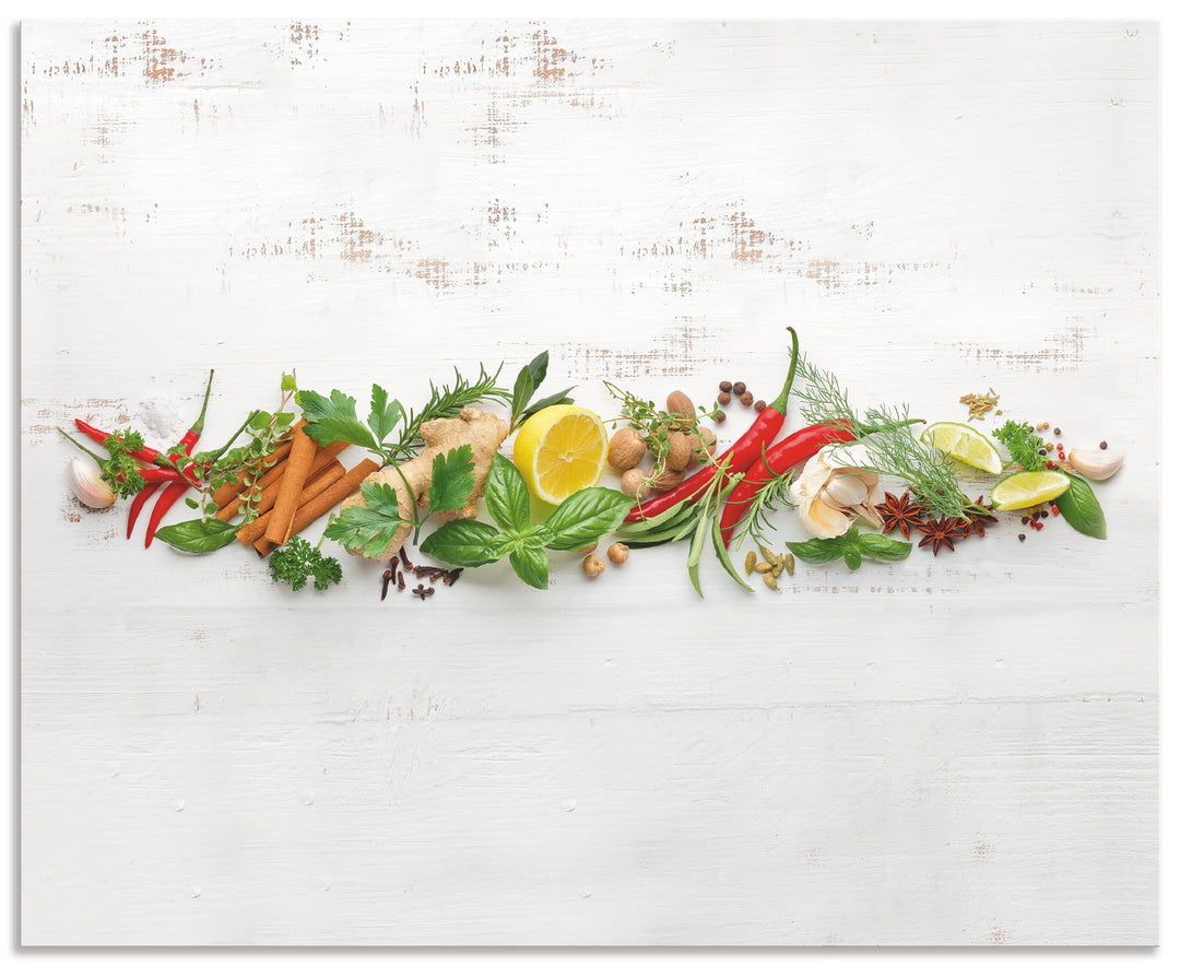 ARTland Spritzschutz Küche aus Alu für Herd Spüle Motiv 80x65 cm (BxH) Ernährung &amp; Genuss Lebensmitt