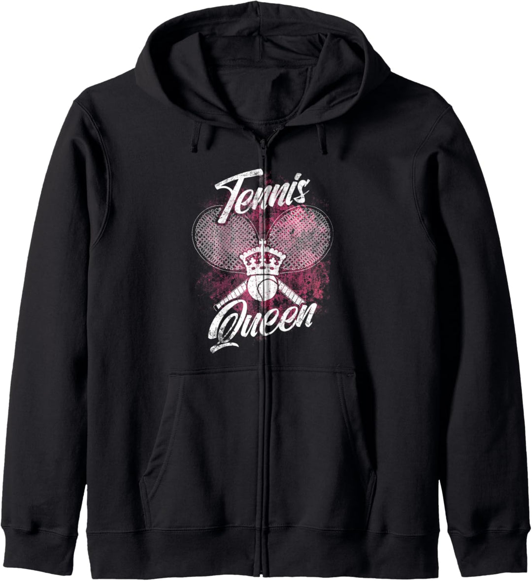 Tennis Spielerin Tennisspielerin Tennisschläger Tennis Queen Kapuzenjacke