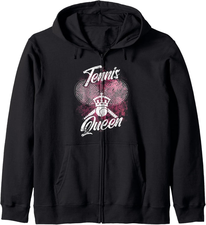 Tennis Spielerin Tennisspielerin Tennisschläger Tennis Queen Kapuzenjacke