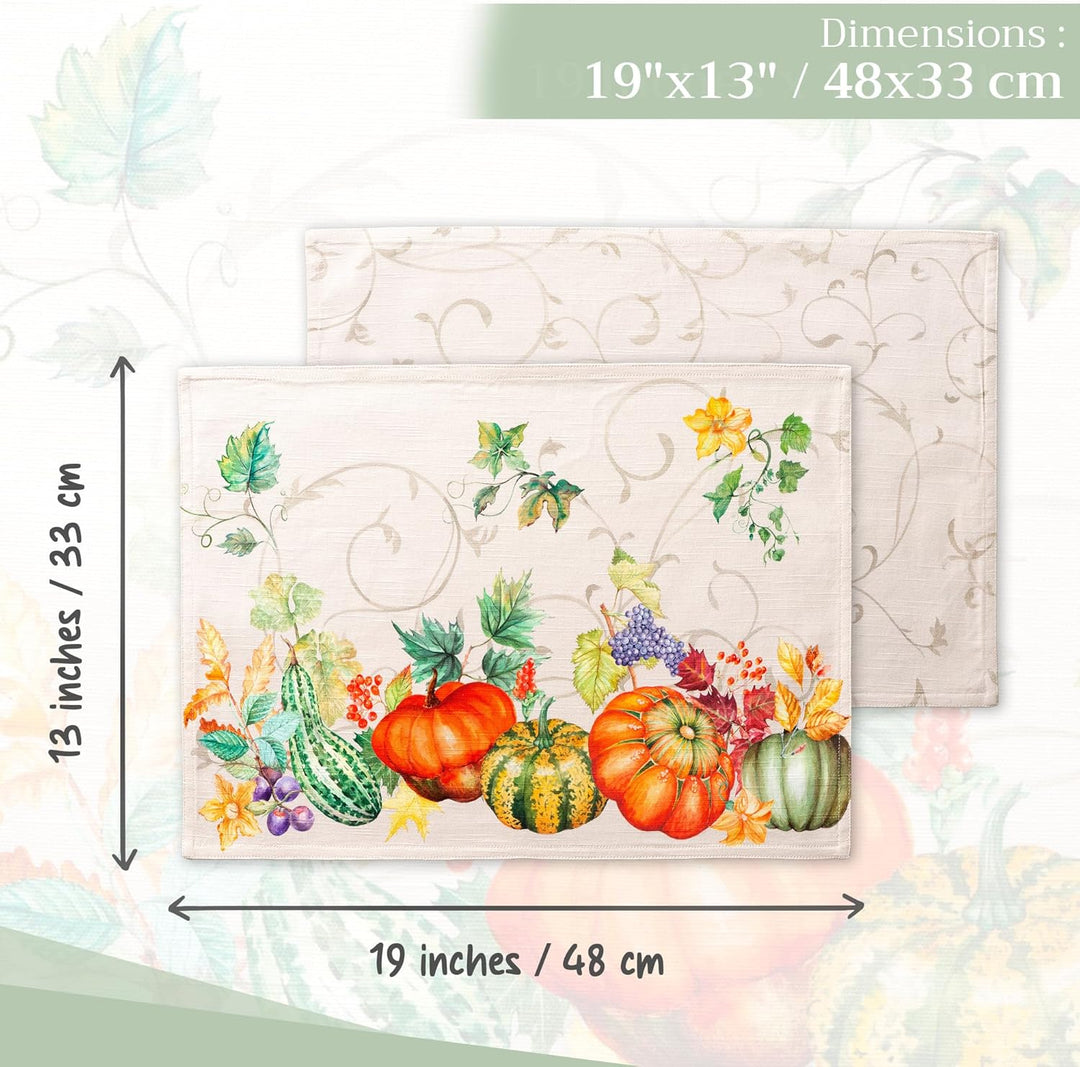 Maison d' Hermine Tischsets, 100% Baumwolle Set mit 4, dekoratives Oster-Tischset, waschbar, Abendes