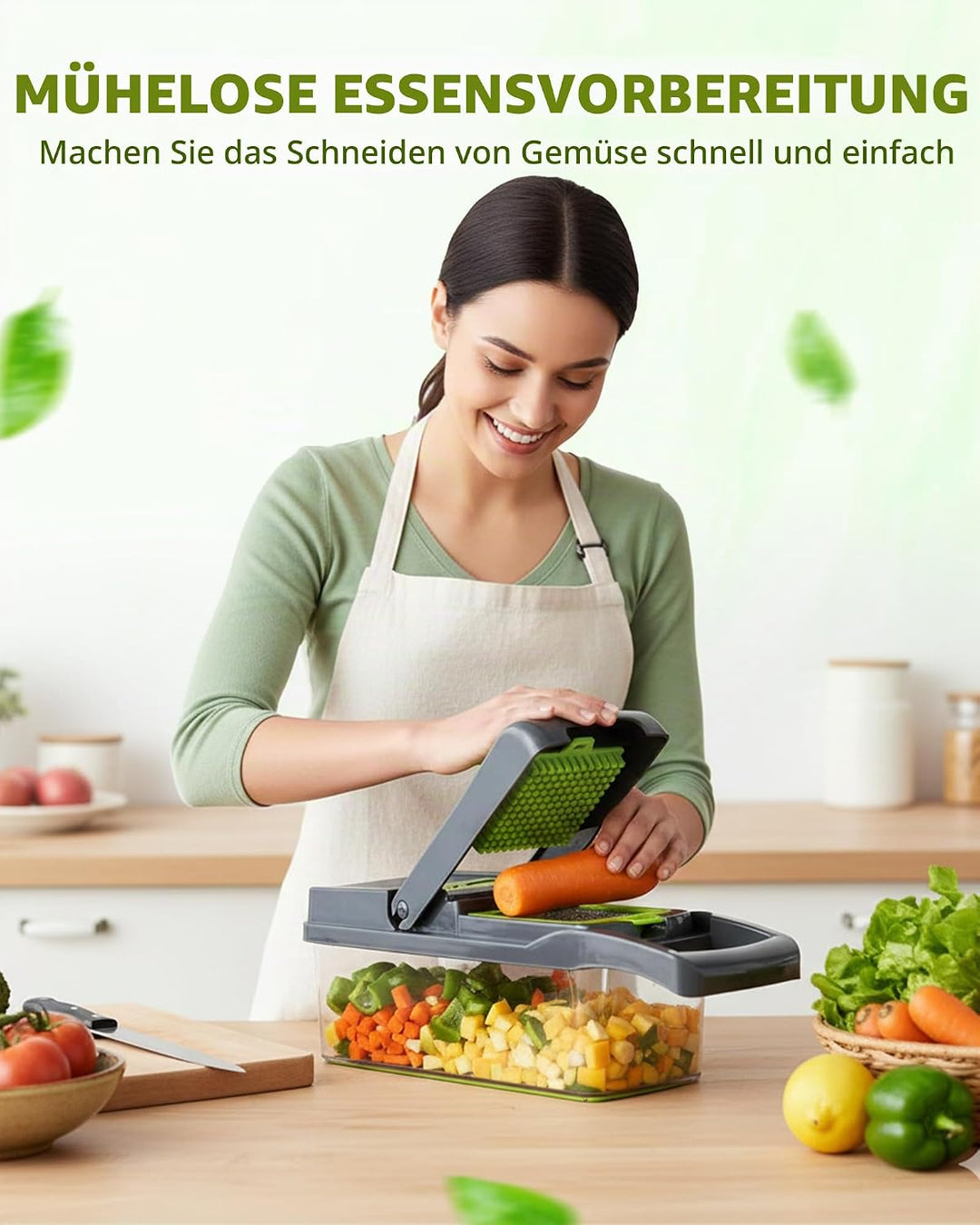 ADOV Mandoline Gemüseschneider, 12 in 1 Multifunktionaler Gemüsehobel mit Handschutz, Einstellbare E