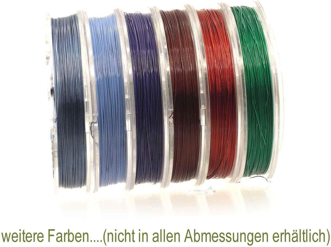 Creative-Beads Schmuckdraht Juwelierdraht Edelstahldraht, Stahlseil, ummantelt 0,4mm, 100m Rolle, pe