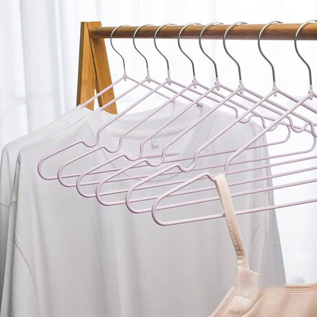 10 Stück Kleiderbügel Metall, Platzsparender Organizer Kleiderbügel für Kleiderschränke, Rillendesig