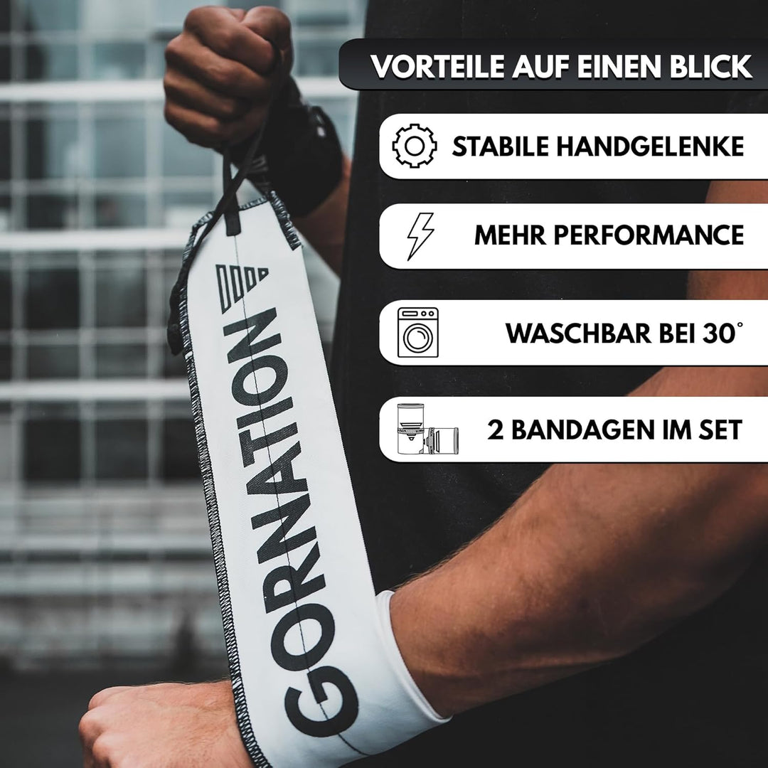 GORNATION Handgelenk-Bandagen - Performance Wrist Wraps für Fitness, Gym, Calisthenics &amp; Kraftsport