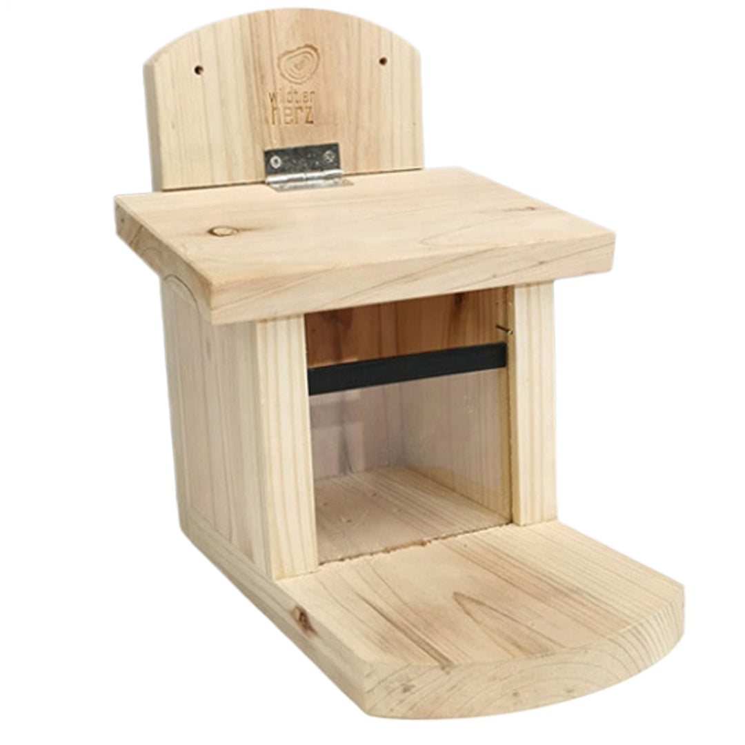 Eichhörnchen-Futterstation – nagensicheres Dach-Futterhaus aus Holz, nagensicheres Dach, Eichhörnche