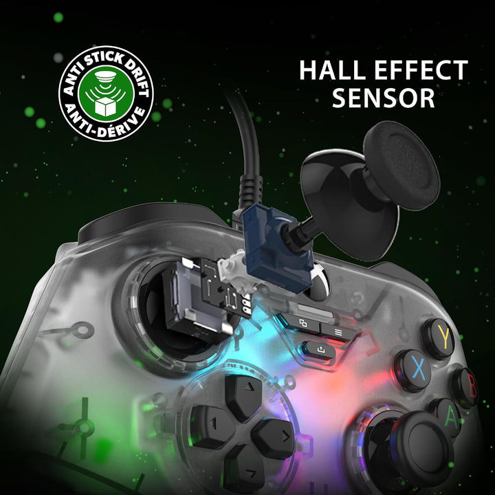 Snakebyte GAMEPAD RGB X - transparent grau - Offiziell lizenzierter, kabelgebundener Xbox &amp; PC Contr