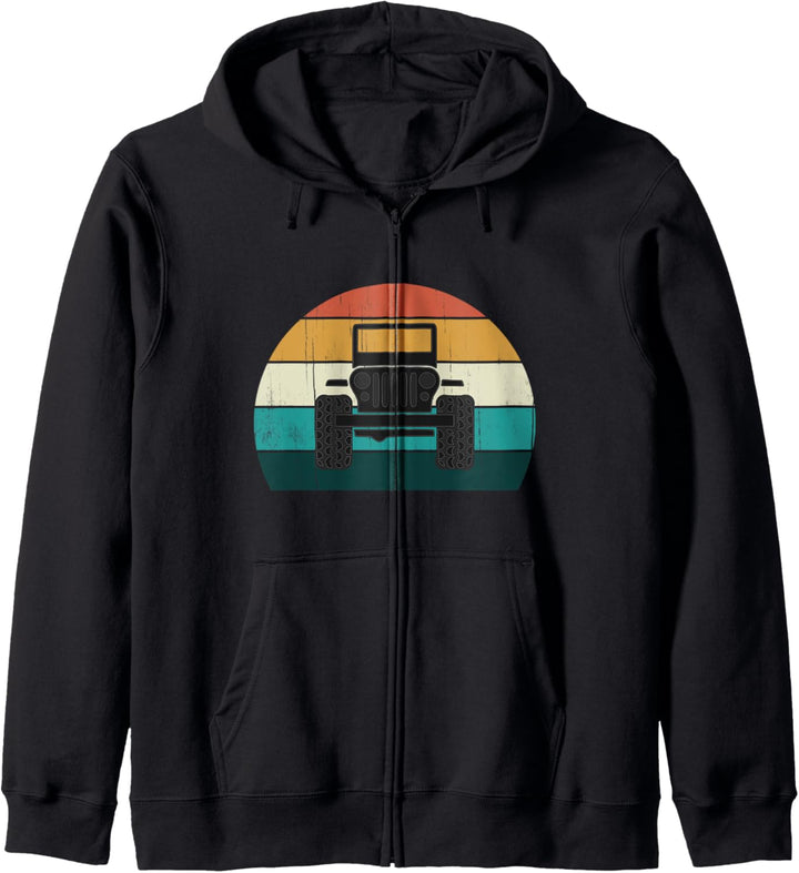 Retro 4x4 Sunset - Vintage Off Road Allradfahrer Geschenk Kapuzenjacke