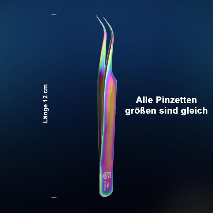 SMI 8 Stück Wimpern Pinzette Wimpernpinzette Wimpernverlängerung Pinzette Spitz Wimpernzange Gebogen