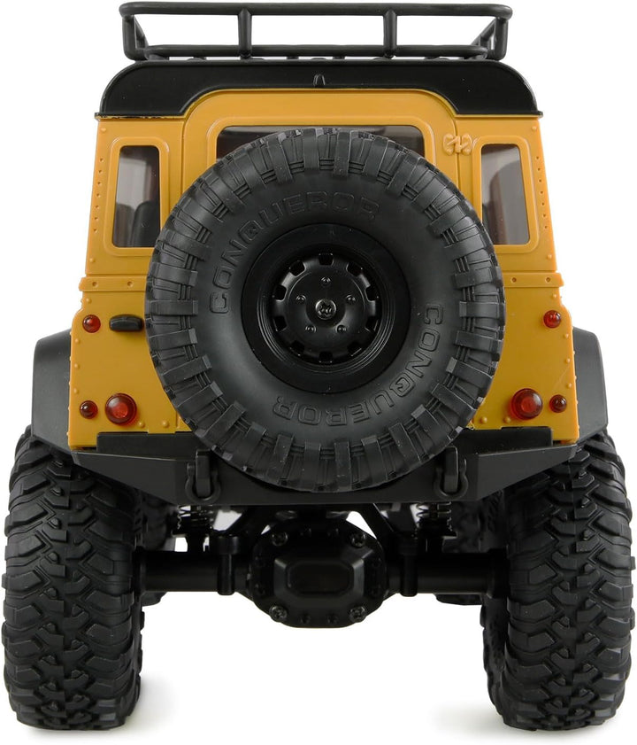 Amewi AMXRock Mini-D90 Scale Crawler 4WD 1:16 RTR gelb inkl. Fernsteuerung, Akku, Ladekabel