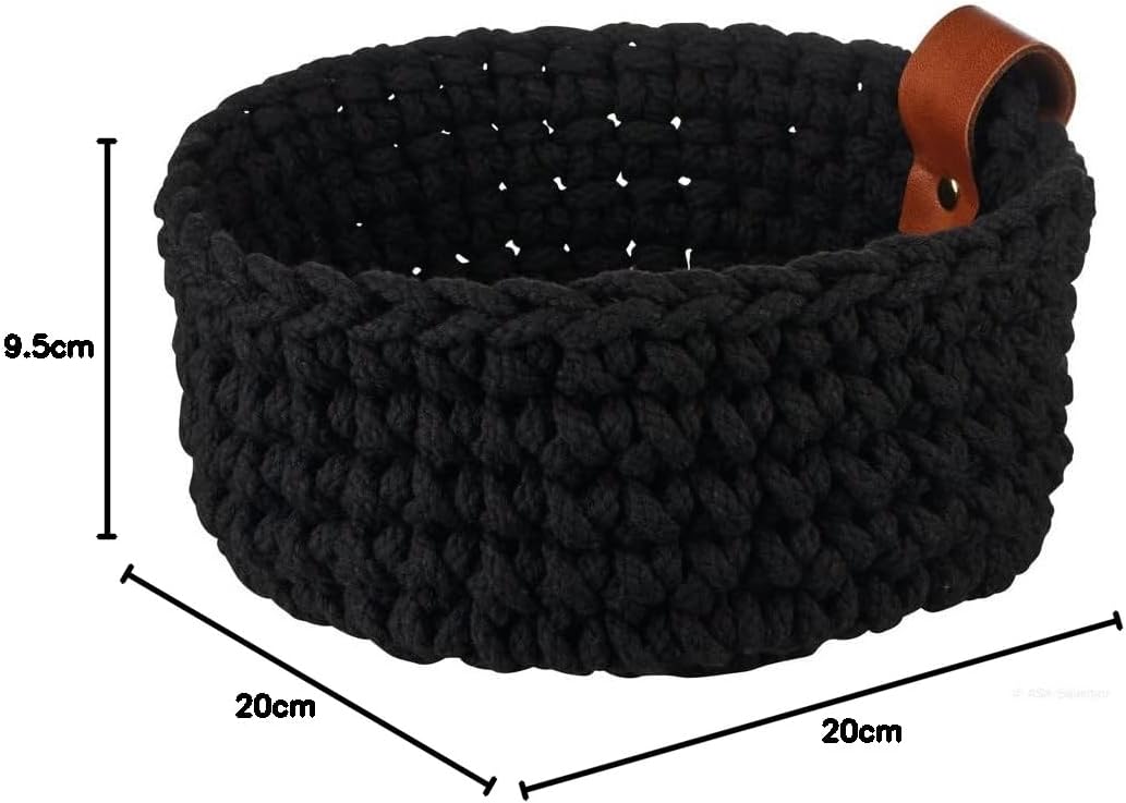 ASA Häkelkorb Diverse Baumwolle Schwarz M, Grösse: 20cm x 9,5cm, 37891065
