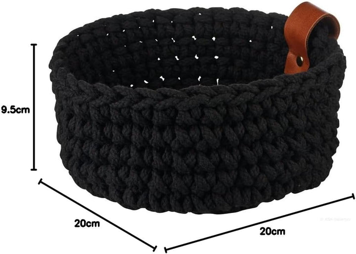 ASA Häkelkorb Diverse Baumwolle Schwarz M, Grösse: 20cm x 9,5cm, 37891065