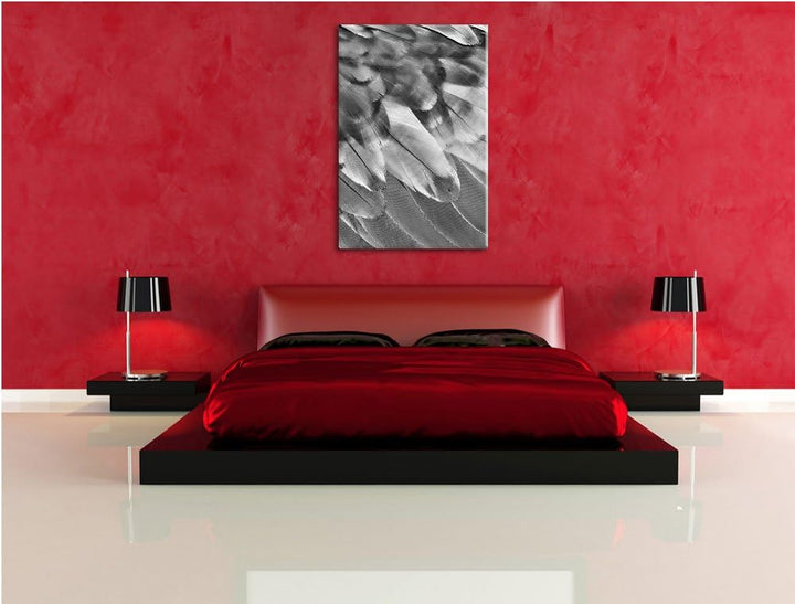 Bunter Papageien Flügel als Leinwandbild/Grösse: 100x70 cm/Wandbild/Kunstdruck/fertig bespannt, 100x