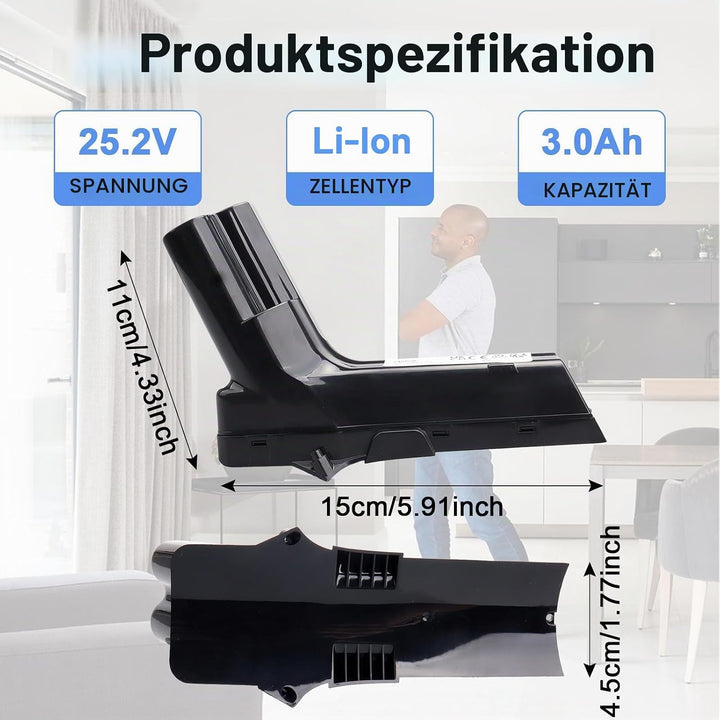 25,2 V Ersatzakku kompatibel mit Philips SpeedPro Max Aqua SpeedPro Max Stick, XC7042/01 XC8147 FC68