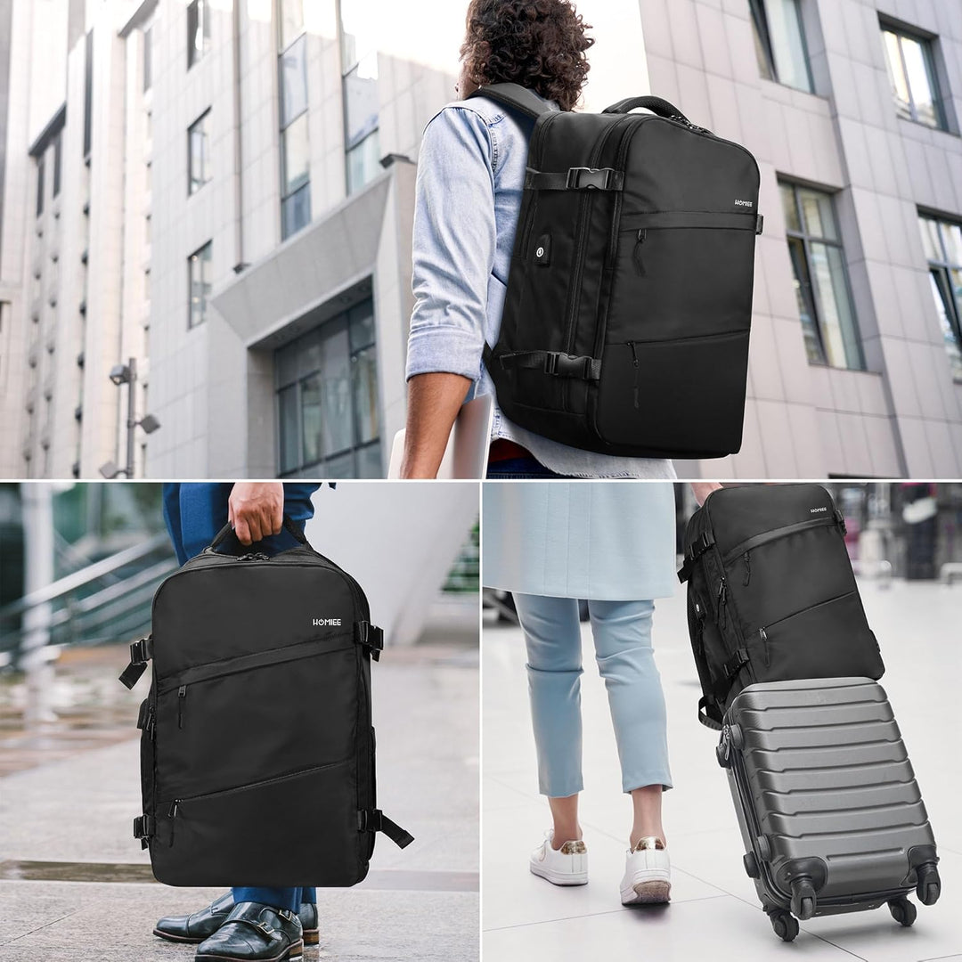 HOMIEE Reiserucksack Damen Herren Handgepäck Rucksack 40L Flugzeug Travel Backpack Reisen Casual Sch