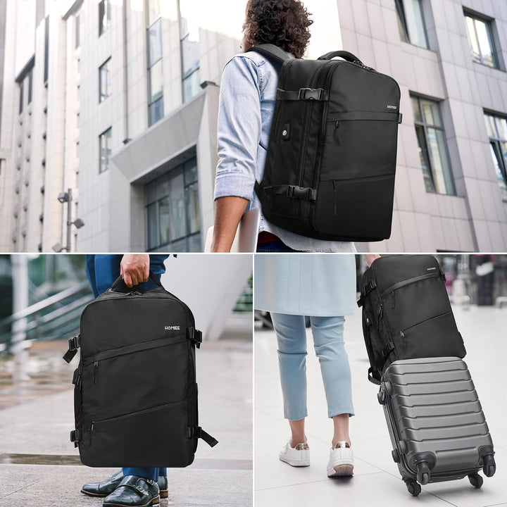 HOMIEE Reiserucksack Damen Herren Handgepäck Rucksack 40L Flugzeug Travel Backpack Reisen Casual Sch