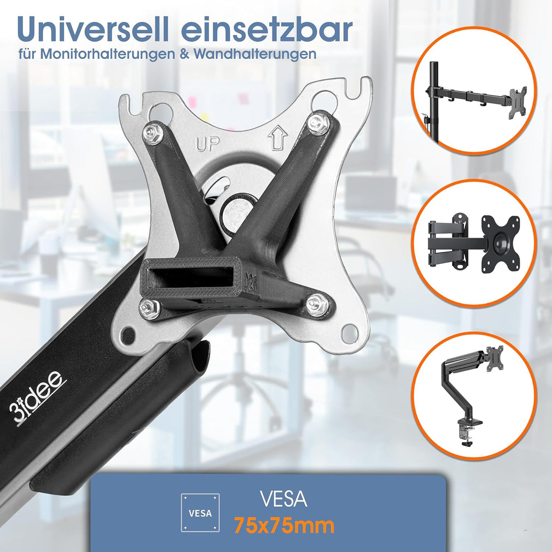 3idee VESA Adapter, VESA Mount kompatibel mit HP Monitor (22f, 22es, 22ea, 24f, 24es, 24er, 24ea, 27