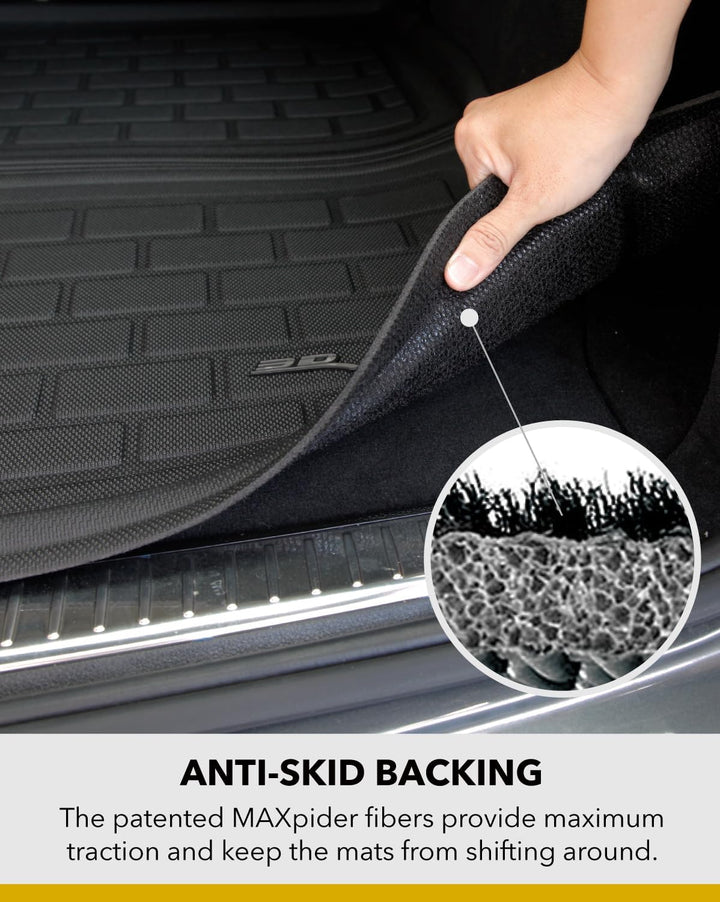 3D MAXpider Custom Fit Cargo Liner für Tesla Model X 2022 hinter der 2. Reihe Kreuz Fold Kagu Black