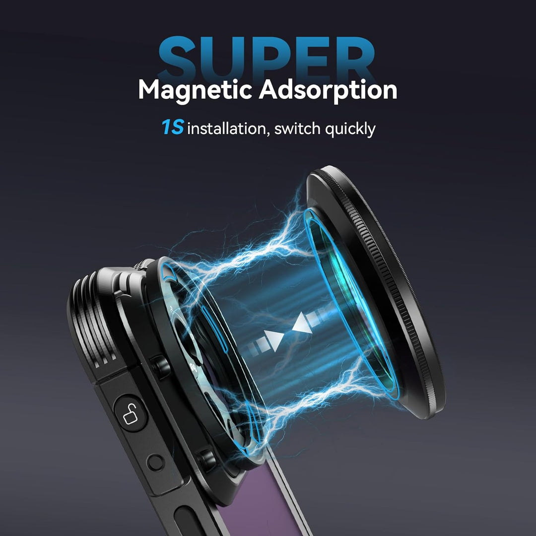 SMALLRIG 52mm VND Filter Magnetischer Variabler ND Filter ND2-ND32 (1–5 Blendenstufen), No X Cross H