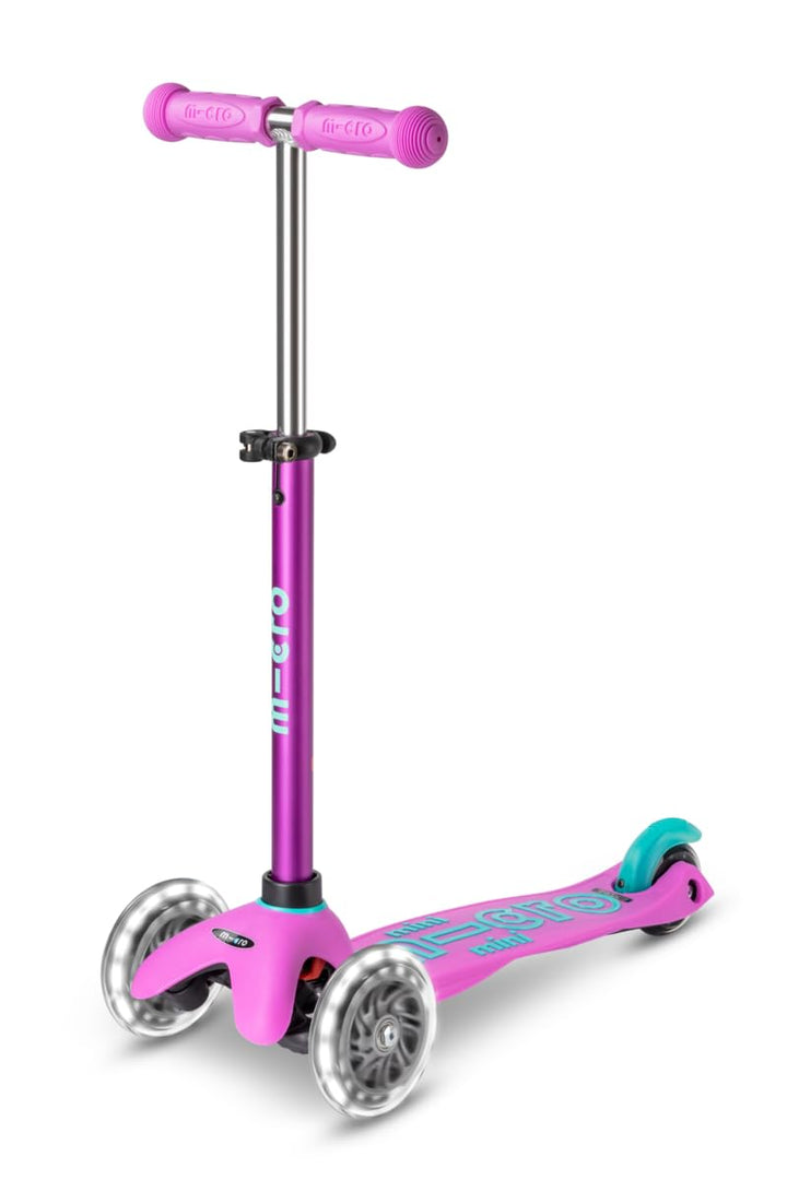 Micro Scooters | Mini Micro Deluxe LED Children's Scooter | Handlebar Adjustable | Light Up Wheels |