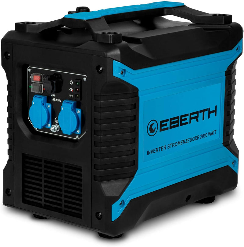 EBERTH 2000 Watt Inverter Stromerzeuger leise, Notstromaggregat mit 3 PS Benzinmotor, 4-Takt, Stromg