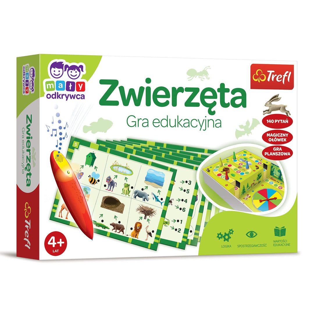 Trefl Tiere - Kleiner Entdecker und Magischer Bleistift Lernspiel für Kinder ab 4 Jahren