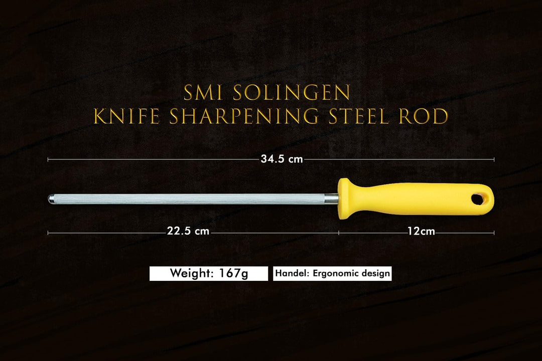 SMI Solingen Messerschärfer Wetzstahl für Messer - Messerschleifer, Schärfen, Wetzstab, Schleifstab