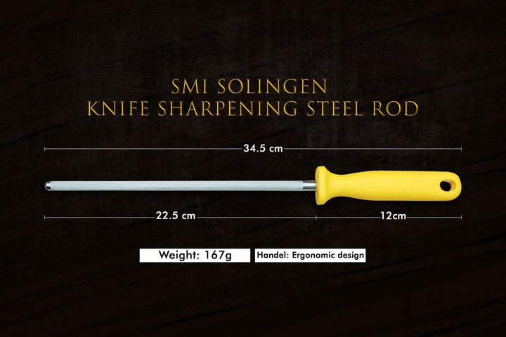 SMI Solingen Messerschärfer Wetzstahl für Messer - Messerschleifer, Schärfen, Wetzstab, Schleifstab