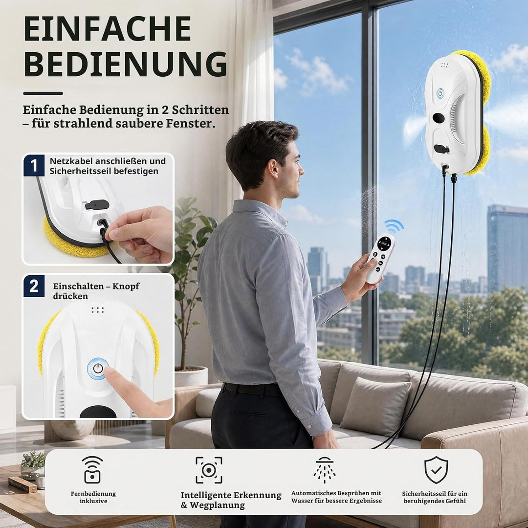 Fensterputzroboter kabellos, Fensterreiniger Roboter