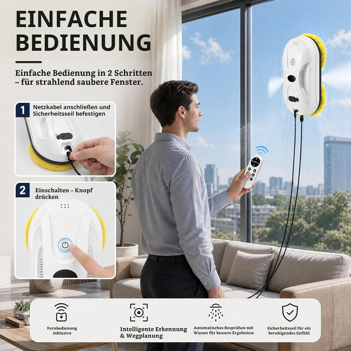 Fensterputzroboter kabellos, Fensterreiniger Roboter