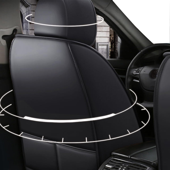 Universal Autositzbezüge Auto Vordersitz 2 Stück Set wasserdicht PU Leder Autositzbezüge Fit für Sko